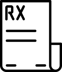 Sticker - Scroll Rx Paper Icon in Flat Style.