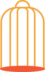 Sticker - Flat style Birdcage icon or symbol.