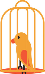 Canvas Print - Flat style Parrot in cage icon or symbol.