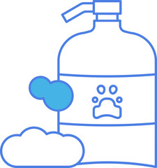 Canvas Print - Animal Soap Bottle Icon in Blue Line Art.