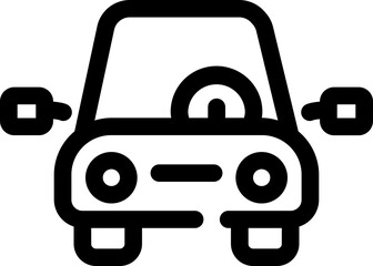 Poster - Flat Style Auto or Car Icon in Line Art.