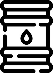 Sticker - Oil Barrel Line Art Icon in Flat Style.