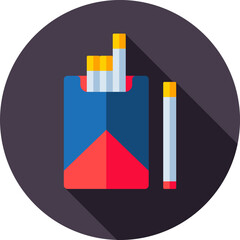 Canvas Print - Vector illustration of Cigarette packet icon.