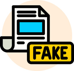 Poster - Illustration of Fake news or document icon.