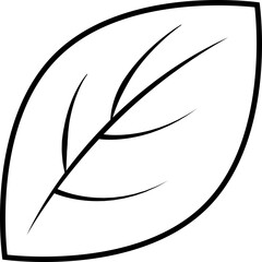 Canvas Print - Illustration of Leaf icon in thin line art.