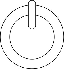 Canvas Print - Line Art Illustration of Power Button Icon.