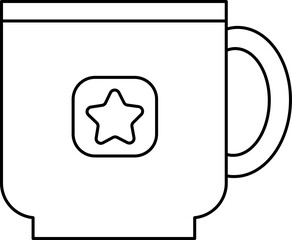 Poster - Isolated of Cup Icon in Thin Line Art.