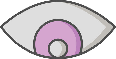 Sticker - Eye or View icon in purple and gray color.