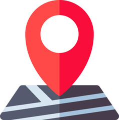 Sticker - Map Navigation icon in red and grey color.