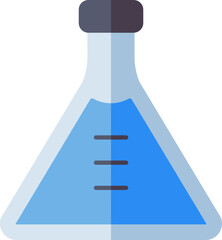 Poster - Chemical flask icon in blue color.