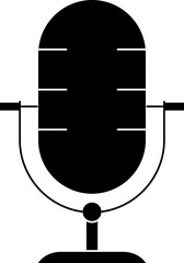 Wall Mural - Microphone Icon In Black And White Color.