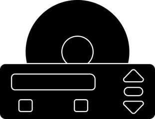 Poster - DVD Player Icon In Black And White Color.