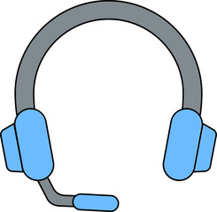 Wall Mural - Headphone Icon In Gray And Blue Color.