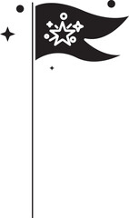 Poster - Flat Style Flag Icon In Black And White Color.