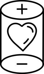 Sticker - Line art Heart in Jar icon in flat style.