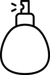 Poster - Black line art illustration of spray bottle icon.