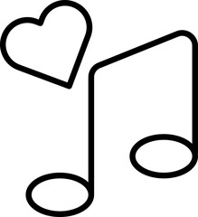 Poster - Love song or music icon in thin line art.