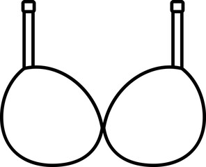 Poster - Black Line Art illustration of Bra Icon.