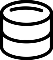 Sticker - Black line art illustration of Database icon.