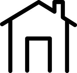 Sticker - Flat style Home Icon in line art.