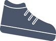 Illustration Of Shoes Icon In Blue And White Color.