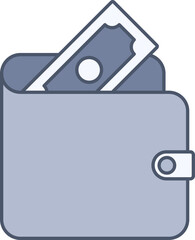 Poster - Illustration Of Wallet Icon In Blue And Gray Color.