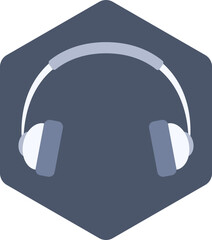 Sticker - Headphone Icon On Blue Background.