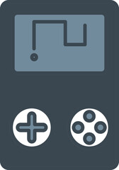 Canvas Print - Grey Color Snake Game In Game Boy Icon.