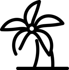 Poster - Tropical tree icon in thin line art.