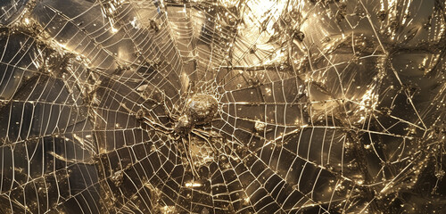 spider web in the morning dew