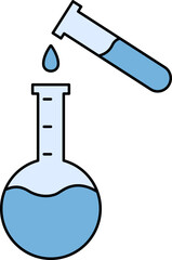 Poster - Round Bottom Flask With Test Tube Icon in Flat Style.