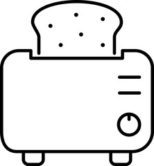 Canvas Print - Line art illustration of Toaster icon.