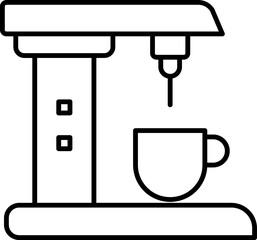 Poster - Coffee machine icon in line art.