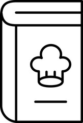 Wall Mural - Cooking or chef book icon in thin line art.