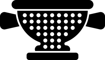 Canvas Print - B&W illustration of colander icon.