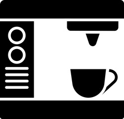 Canvas Print - Coffee Machine icon in b&w color.