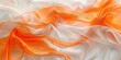 Abstract white and Orange silk fabric weave of cotton or linen satin fabric lies texture background.
