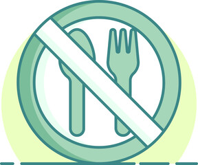 Sticker - Vector illustration of No eat.