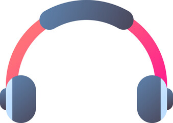 Poster - Headphone icon in gray and red color.