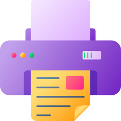 Sticker - Vector illustration of Printer icon.