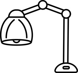 Sticker - Desk lamp icon in thin line art.