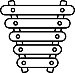 Poster - Isolated Xylophone Icon in Black Outline.