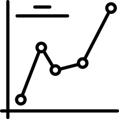 Sticker - Illustration of Line Chart icon in flat style.