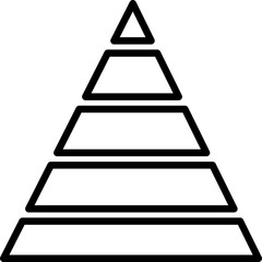 Wall Mural - Line art Five level pyramid icon in flat style.