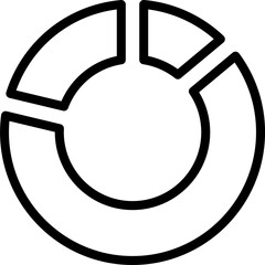 Poster - Three level pie chart icon in line art.