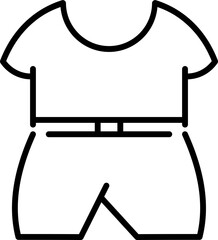 Sticker - Baby Pant with Shirt Icon in Black Outline.