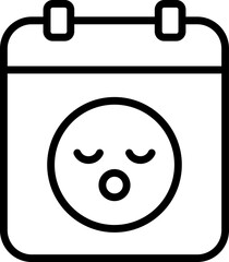 Poster - Illustration of Baby on Calendar Icon in Line Art.