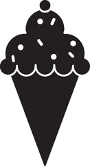 Poster - Ice Cream Cone Icon In Glyph Style.