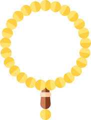 Wall Mural - Beads Garland Icon Or Symbol In Yellow And Brown Color.