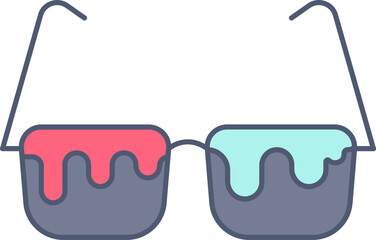 Sticker - Colorful Eyeglasses Icon In Flat Style.